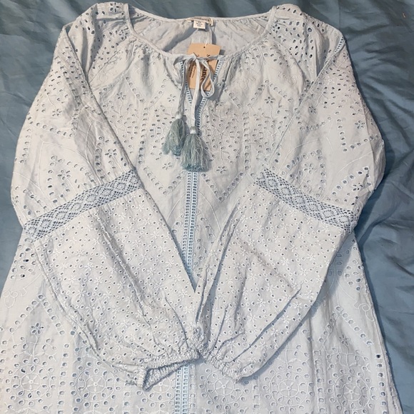 Sundance Dresses Nwt Sundance Dress Misty Blue Eyelet Lace Cotton